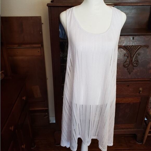 Alexa and Stella Open‎ Knit Sleeveless Lightweight White, swim suit cover NWT - Picture 1 of 5